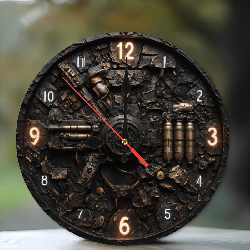 Horloge Steampunk avec chiffres lumineux