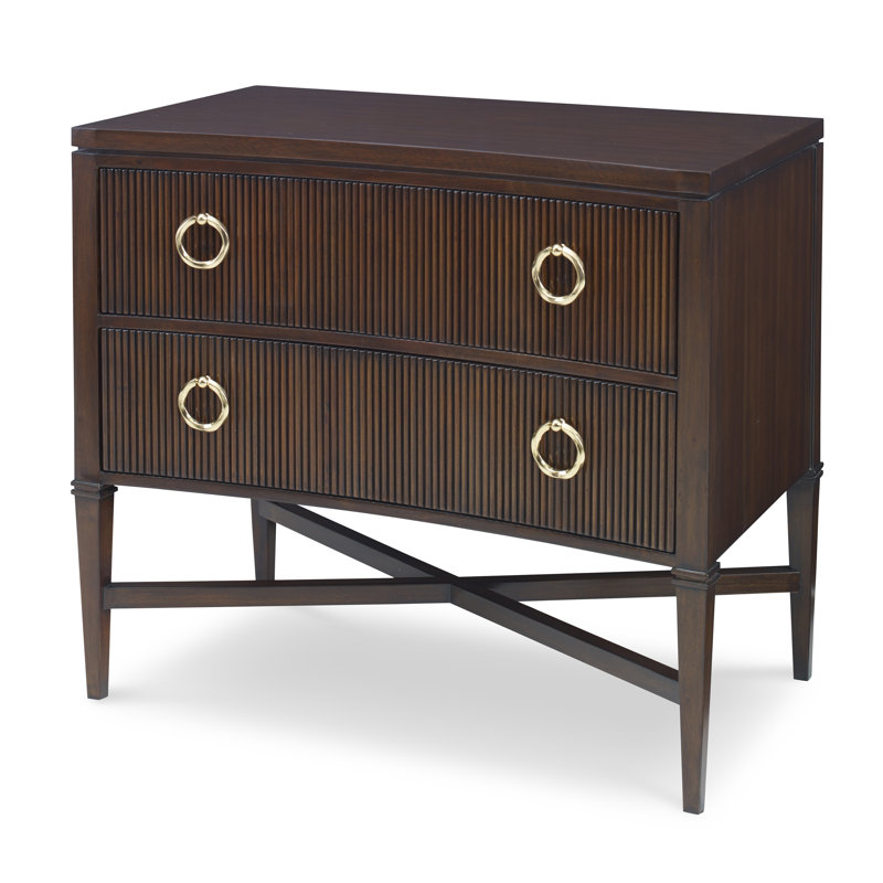 Commode décorative 2 tiroirs Reeded