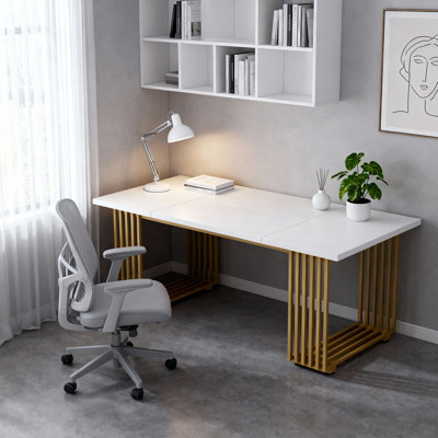 Bureau double 70,9 po Modern White
