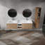 Meuble-lavabo mural avec lavabo et armoire latérale, 2 armoires combinées-1315816417