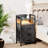 3 Drawer Nightstand with Charging Station & LED Light Strip-2047400299