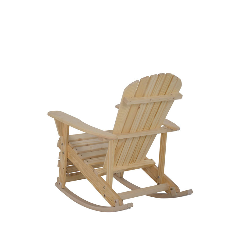 Chaise Adirondack en bois massif Tulare, Naturel