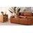 2/3 Seater  Vegan Leather Sofa, Brown Leather Couch for  Living Room-1524290005
