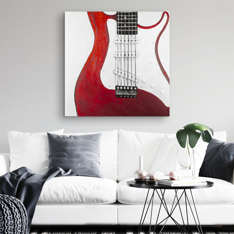 electric guitar - 32"x32" art on canvas