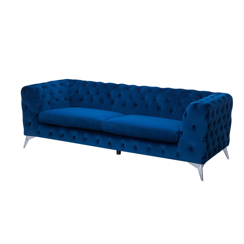 Buster Velvet Sofa, Cobalt Blue