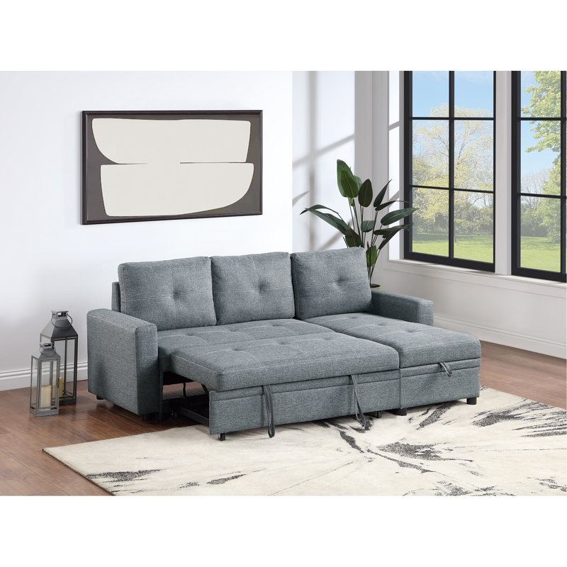 Canapé modulaire convertible noir et gris