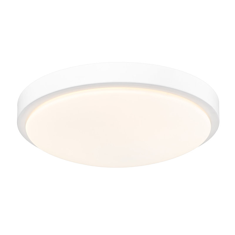 Mila Glass LED Flush Mount, White, White