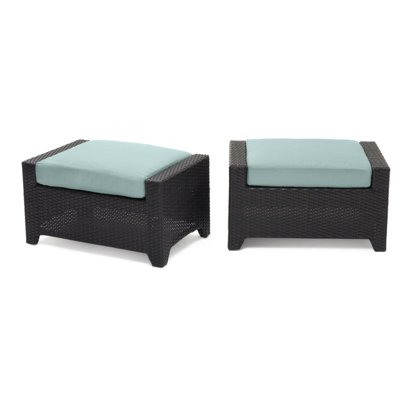 Fionnula Upholstered Ottoman, Canvas Spa Sunbrella® Canvas