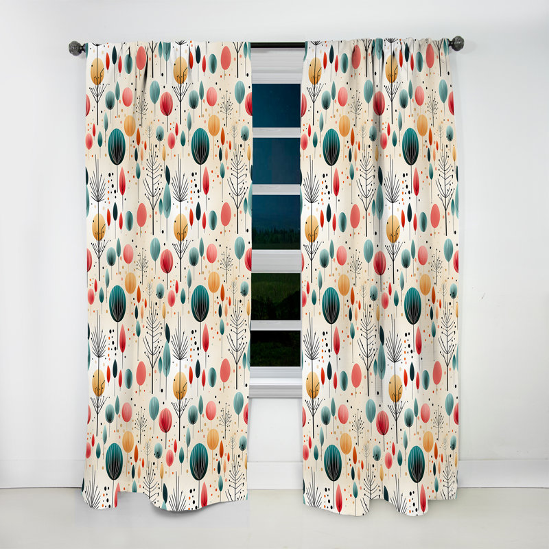 Rideau floral - Rideau floral obscurcissant - 1 panneau, L 52 po x L 63 po