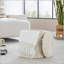Repose-pieds de rangement 18 po en coton beige avec motif texturé à poils longs