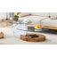 Table basse simple ovale double en verre transparent-1001008849