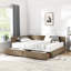  Structure de lit capitonnée avec rangement, canapé-lit avec dossier confortable et accoudoirs, lit pour chambre à coucher, salon, velours (85,5 po x 64,5 po x 29,5 po)-711097644-711097643