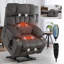 Fauteuil inclinable électrique à double moteur extra large de 101 cm (39,8 po) avec massage et chauffage, coussin lombaire-1574478181