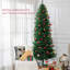 Sapin de Noël artificiel mince de 8 pi de hauteur, non éclairé, avec branches réalistes et 1168 pointes