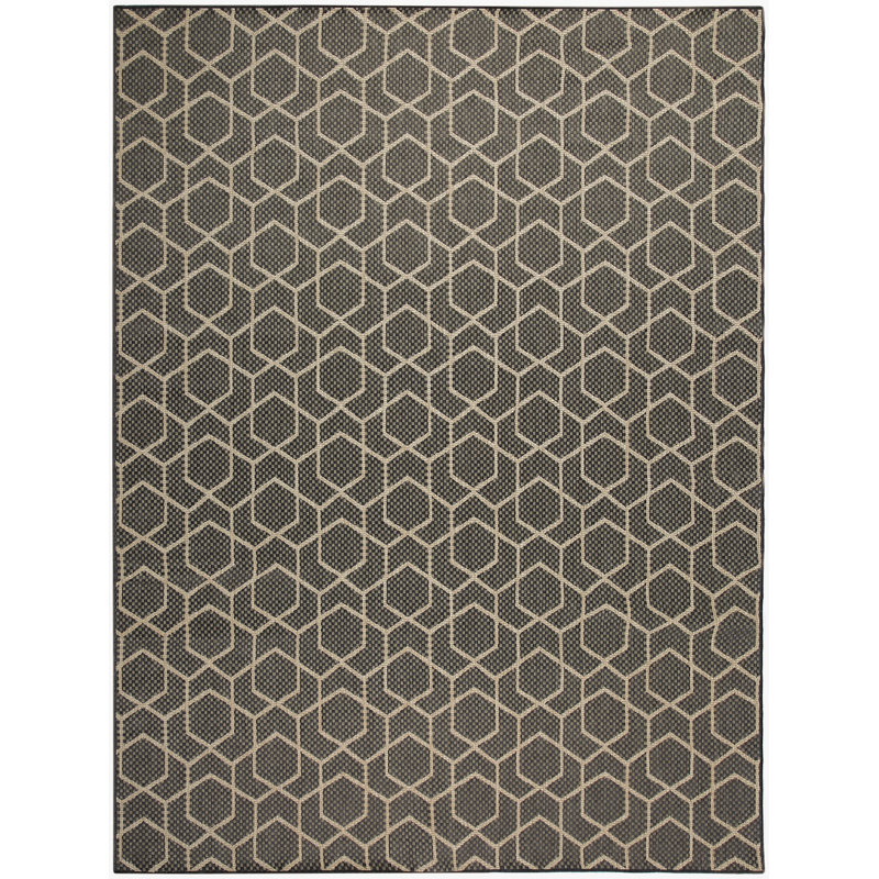 Reidy Modern Indoor/Outdoor Rug, Rectangle 8' x 10', Charcoal