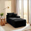 Black Corduroy Modular Compression Sofa, Legless Floor-Hugging Armless Accent Chair for Living Room and Bedroom Comfort