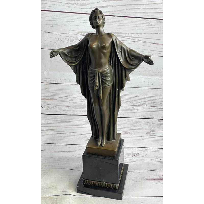 Sculpture femme semi-nue en bronze