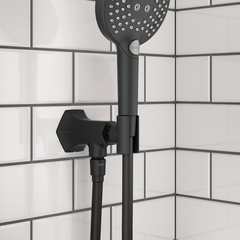 Hansgrohe Locarno Transitional Handshower Porter With Outlet In Matte Black, 04831670, Matte Black