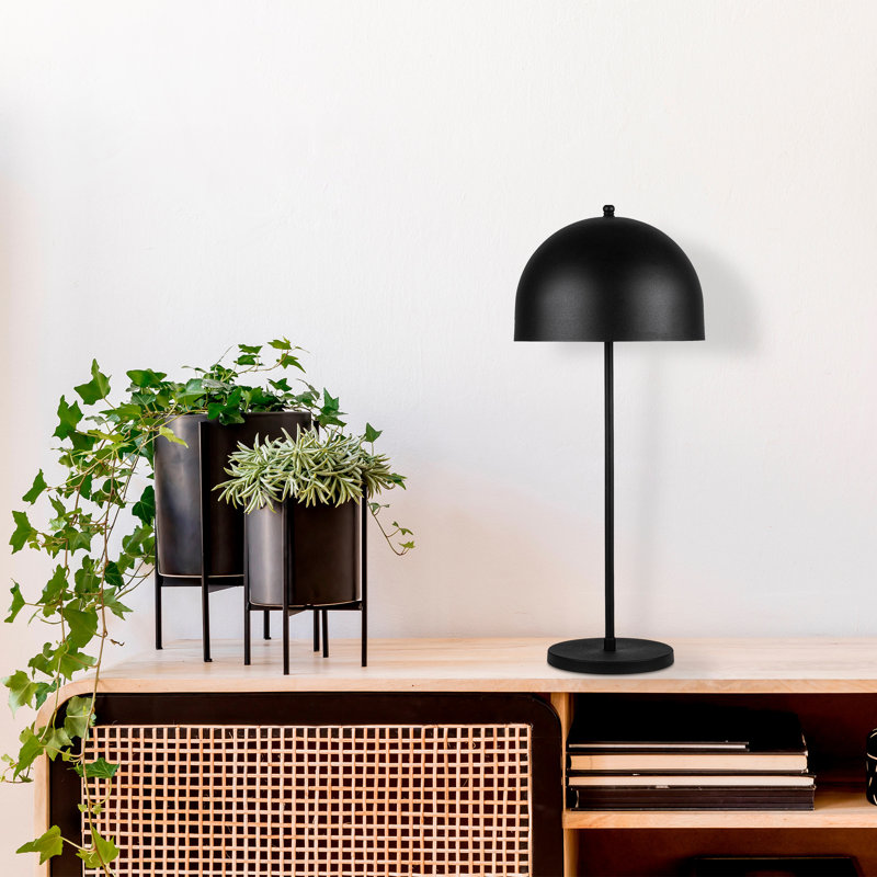 Metal Table Lamp, Black, Black