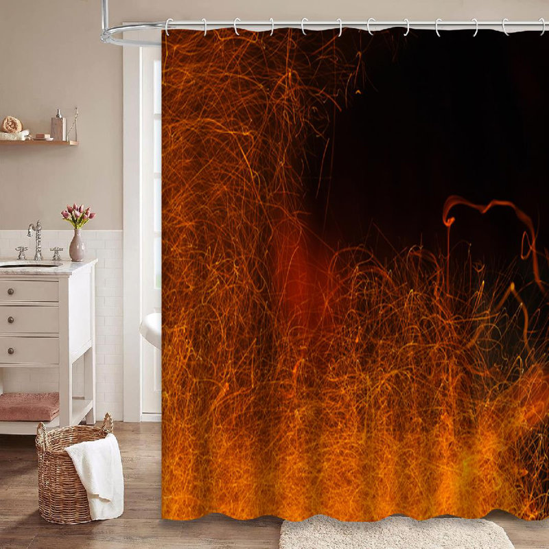 Rideau de douche rouge orangé rouge vif Sparks Fire, L 72 po x l 72 po