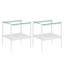 Ensemble de 2 tables de bout rectangulaires, plateau en verre trempé avec panneau de fibres à densité moyenne, table moderne pour le salon, verre transparent-1533347710-1533347680