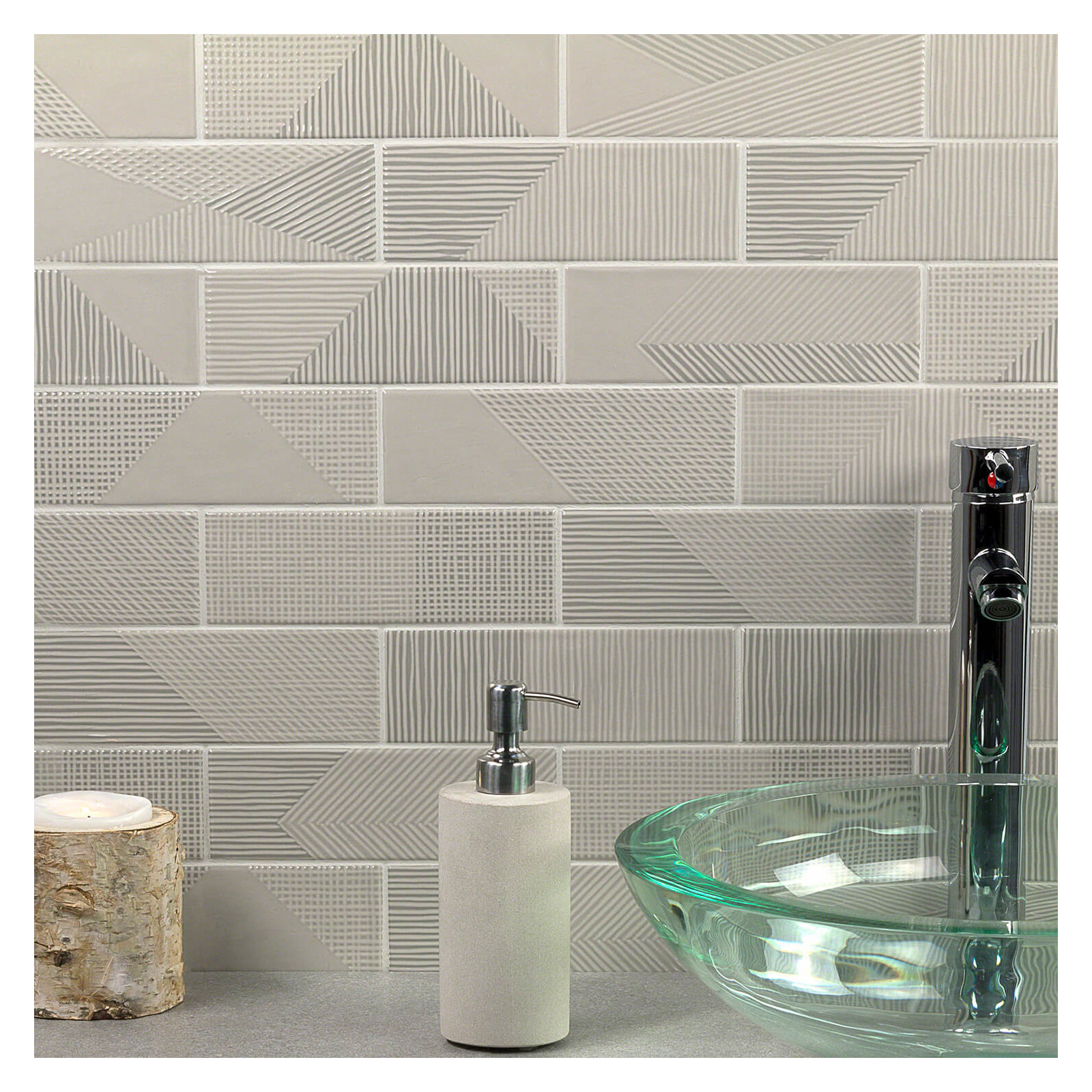Archer 2" x 8" Ceramic Brick Look Subway Tile (5.38 sq. ft. / case), Gray Pearl