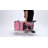 Foldable Pet Stroller, 3 Wheels Folding Carrier Jogger Stroller for Dogs Cats with Canopy and DIY Stickers-111302515