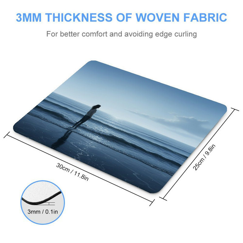 Tapis de bureau dur 11,81 po x 27,5 po avec panneau antidérapant Solitude Diatom