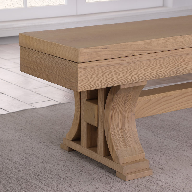The Madero Storage Billiard Bench, Light Brushed Ash