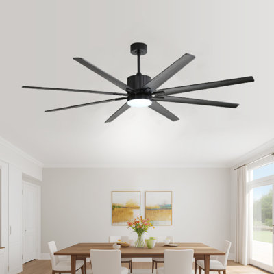 Brixham 76" 8- Blade LED Smart Chandelier Ceiling Fan with Remote Control and Light Kit Included