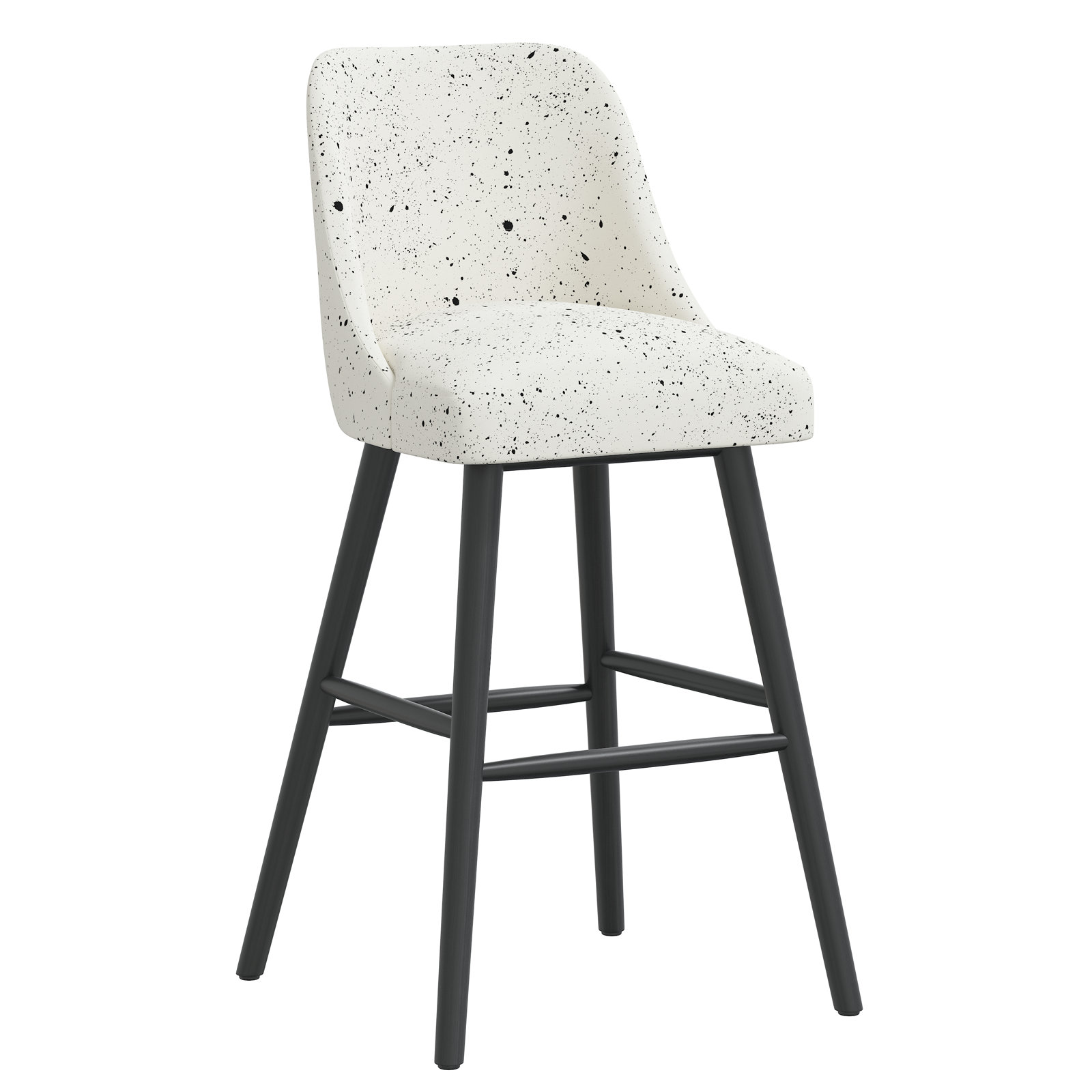 Gallie Bar & Counter Stool, Bar Stool (31” Seat Height), Black, Splatter Ink