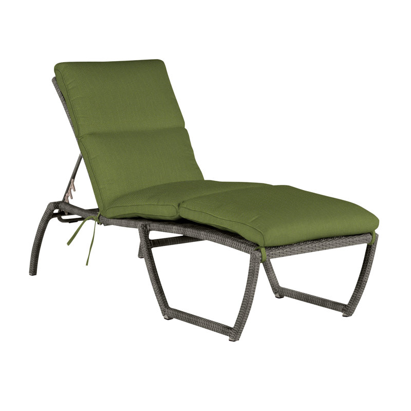 Chaise longue d'extérieur en résine et osier Skye N-Dura, Welt, Gris ardoise, Forêt de lin