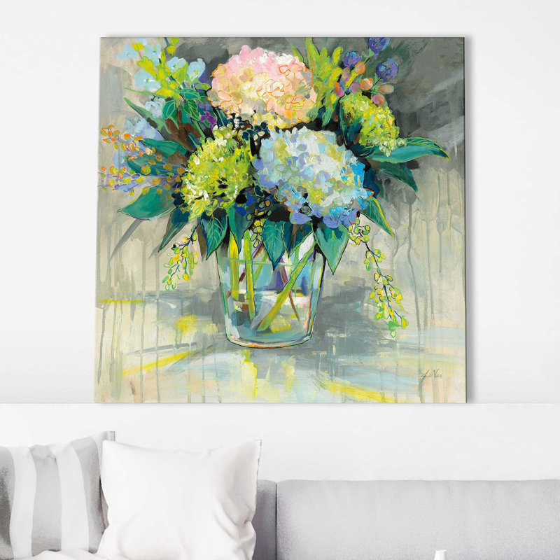 " Hydrangeas From The Garden ", Wrapped Canvas, 36" H x 36" W x 1.5" D