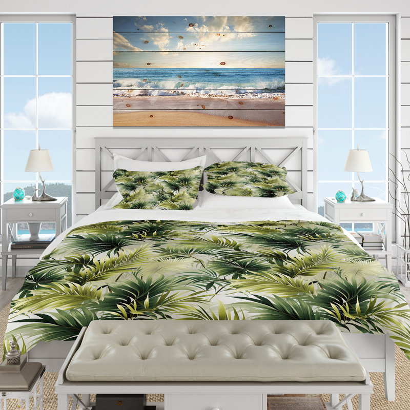 Ensemble de housse de couette Tropical Lines, Housse de couette simple + 1 taie décorative stan