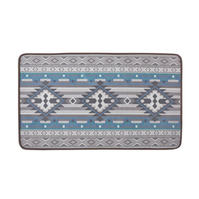 Desert Dream Southwestern Geometric Tribal Diamond Stripes Country Decorative Memory Foam Bath Mat -  Foundry Select, 1F920BA6215D4853AFA49054C5B06C2F