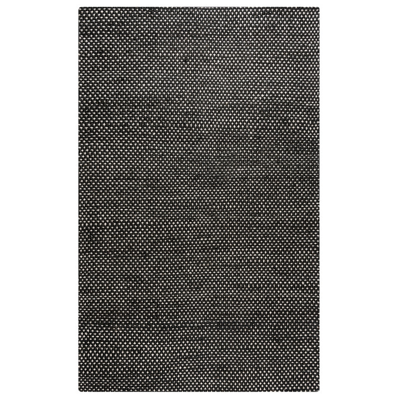 Tapis noir touffeté à la main à motif géométrique Allegan, Rectangle 3 pi x 5 pi