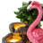 23.5"H 4-Tiered Flamingo Polyresin Outdoor Fountain With Pump And LED Light (KD)