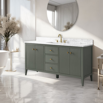 Ensemble de meuble-lavabo autoportant avec lavabo en marbre 60 po Lavallon