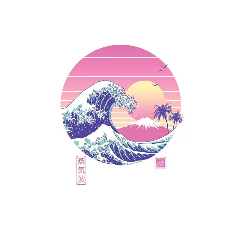 The Great Vaporwave by Vincent Trinidad - Wrapped Canvas Print, 101.6 cm H x 66.04 cm W x 1.91 cm D