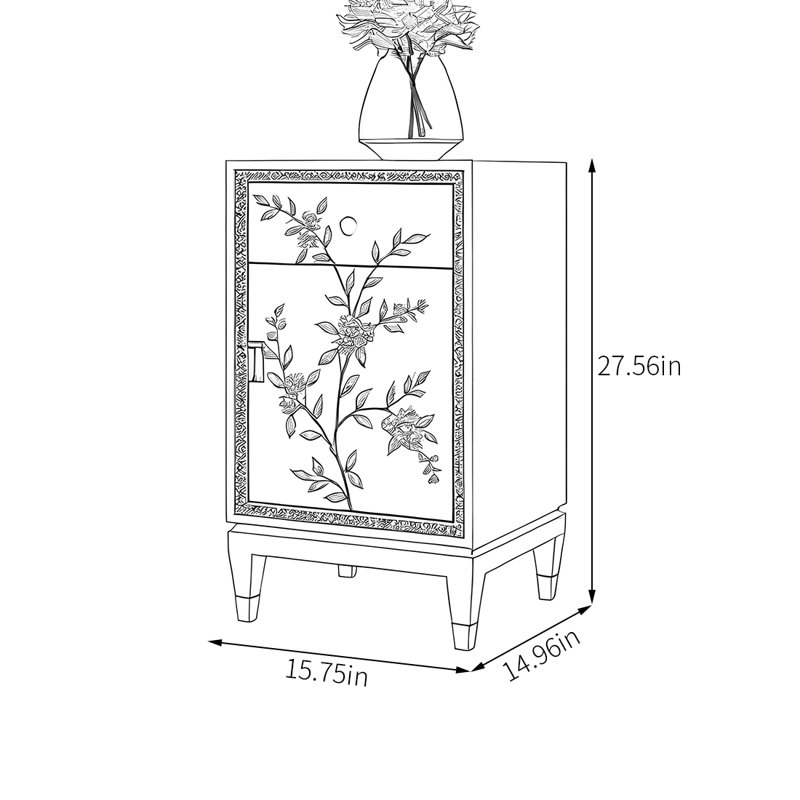Armoire de rangement artistique peinte
