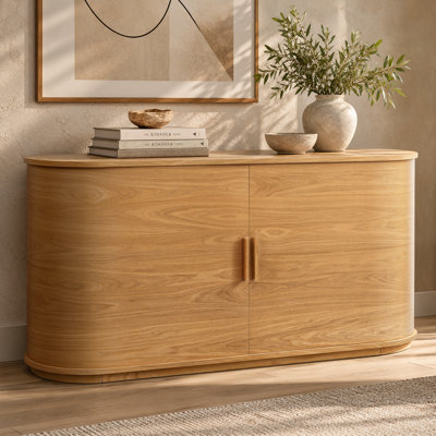 Buffet entièrement assemblé avec portes coulissantes et tablettes réglables 60 po Stilo