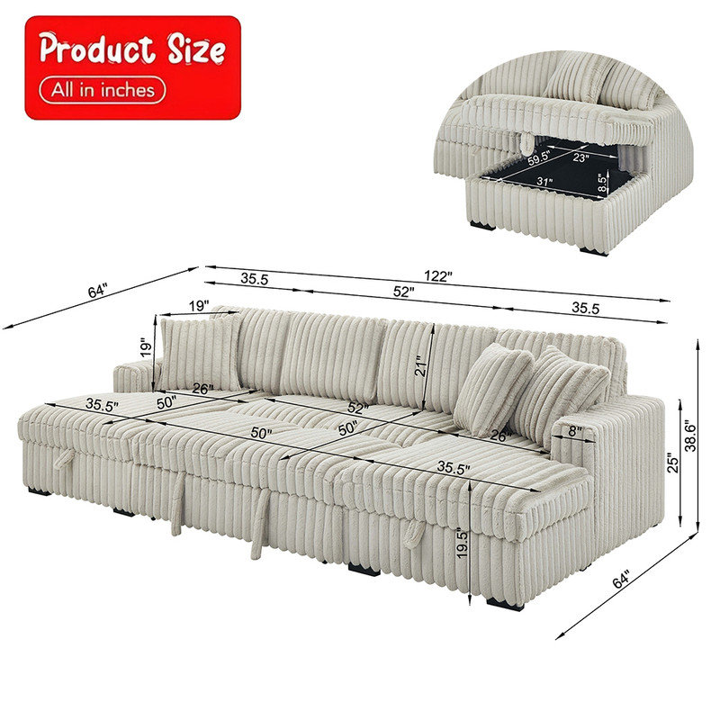 Canapé modulaire Winser, Kaki
