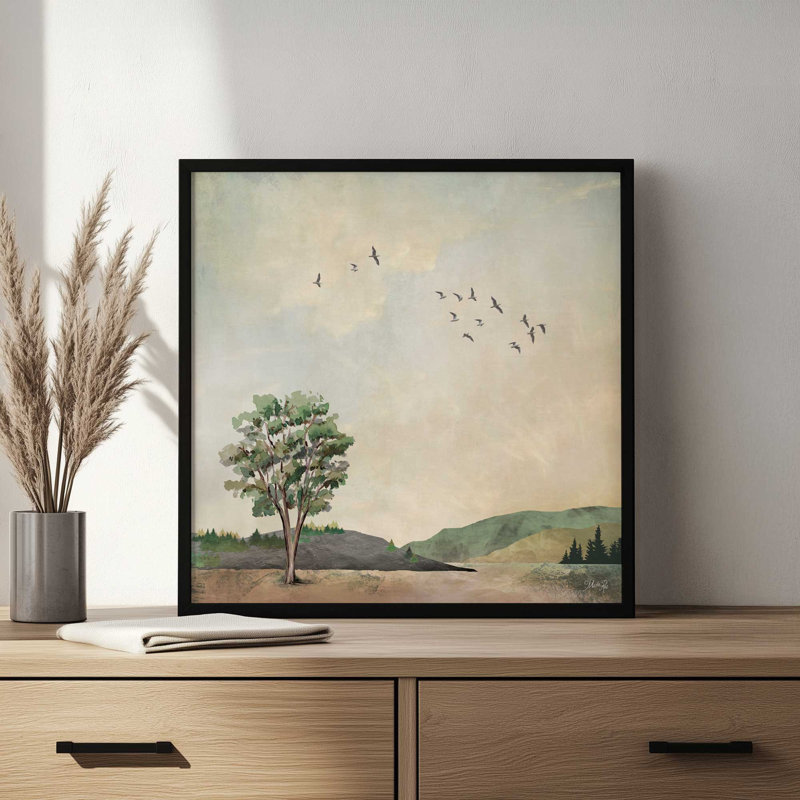 «Serenity» par Marla Rae, reproduction d'art, L 20 po x H 20 po, Impression encadrée, Doré