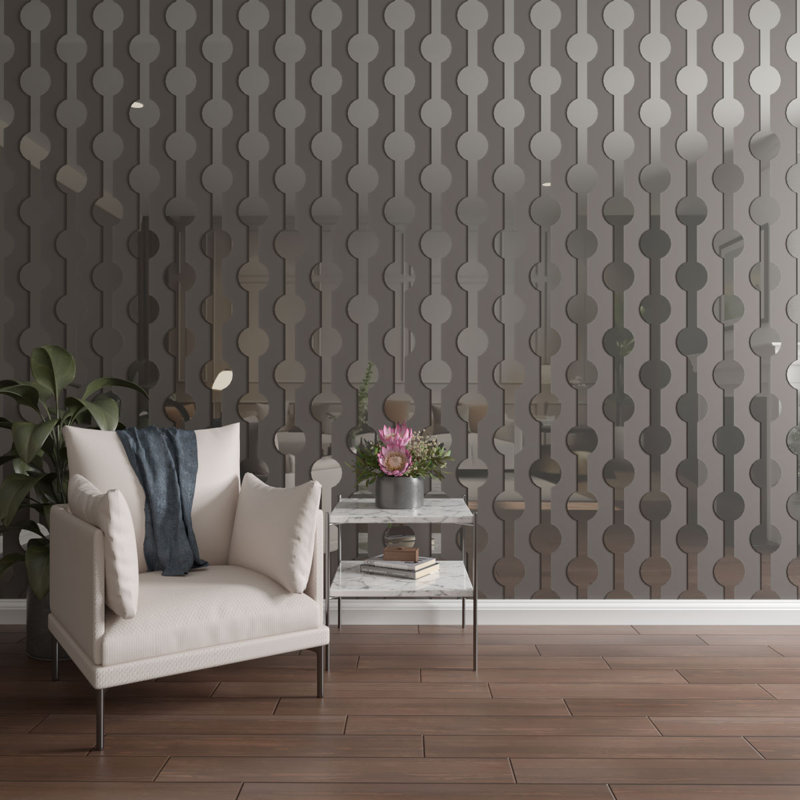 Ensemble de panneaux muraux décoratifs réglables en acrylique Pomeroy (paquet de 12), H 47 po x l 3,875 po, Argent