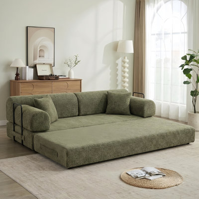 Canapé-lit convertible de 78,7 po avec 2 coussins, un canapé-lit pliant en boucle, un canapé-lit à compression pour les petits espaces du salon