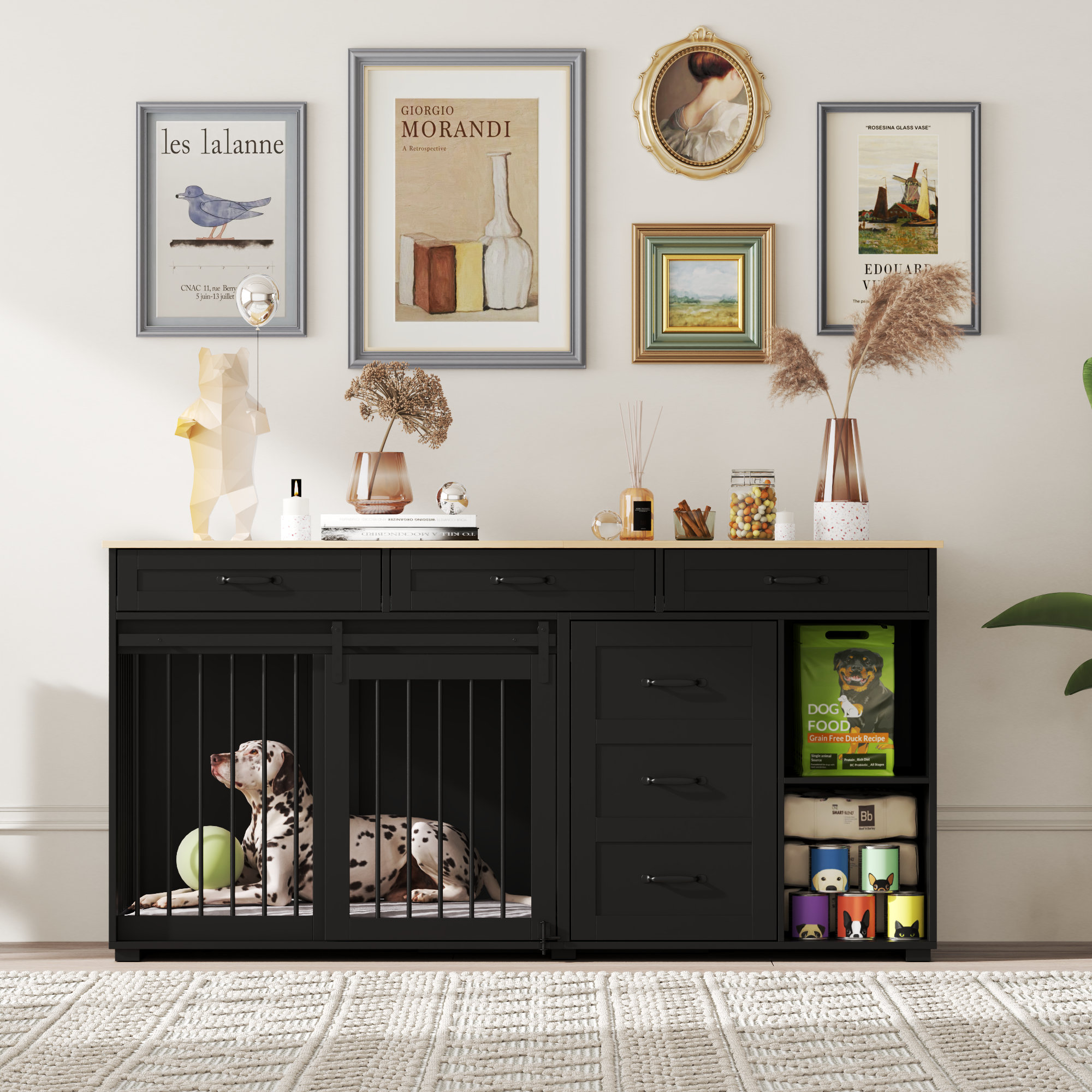 Image showcasing Tucker Murphy Pet™ 3 Drawer Two Compartment Dog Crate & Reviews ...