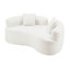 Canapé incurvé de 165,3 cm (65,2 pouces), tissu blanc, mousse à compression intégrale, sans installation, capacité de 159 kg (350 lb), moderne et confortable pour la vie quotidienne, velours, convivialité