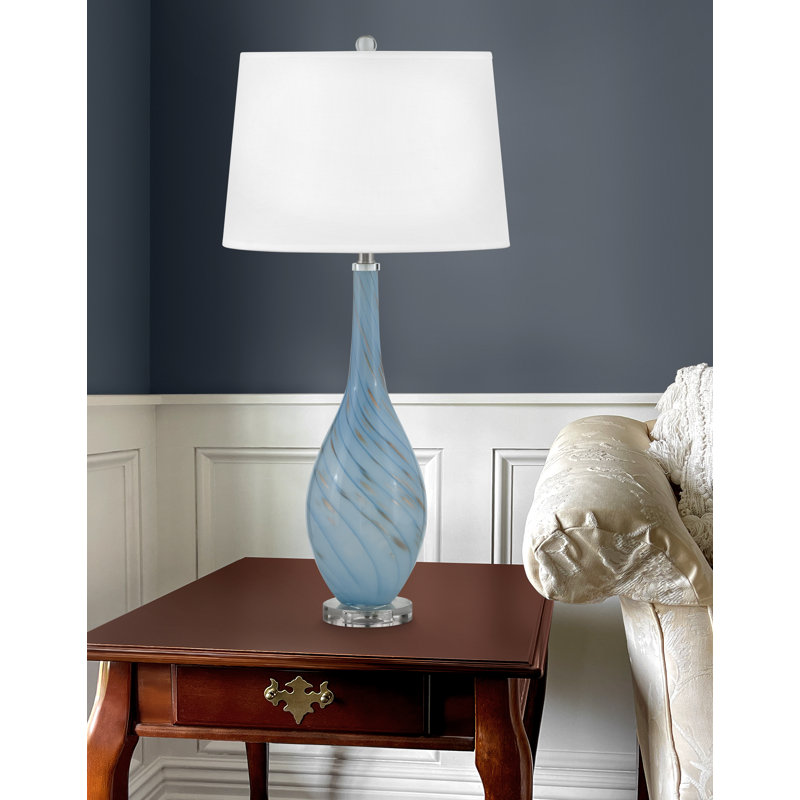 Brescia Ceramic Table Lamp, Light Blue
