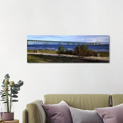 Pont Mackinac, détroit de Mackinac, Michigan, États-Unis - Giclée sur toile tendue avec châssis