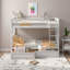 Lit superposé simple en pin blanc avec tiroirs et conception convertible - Une solution peu encombrante pour les familles en pleine croissance-1562618154